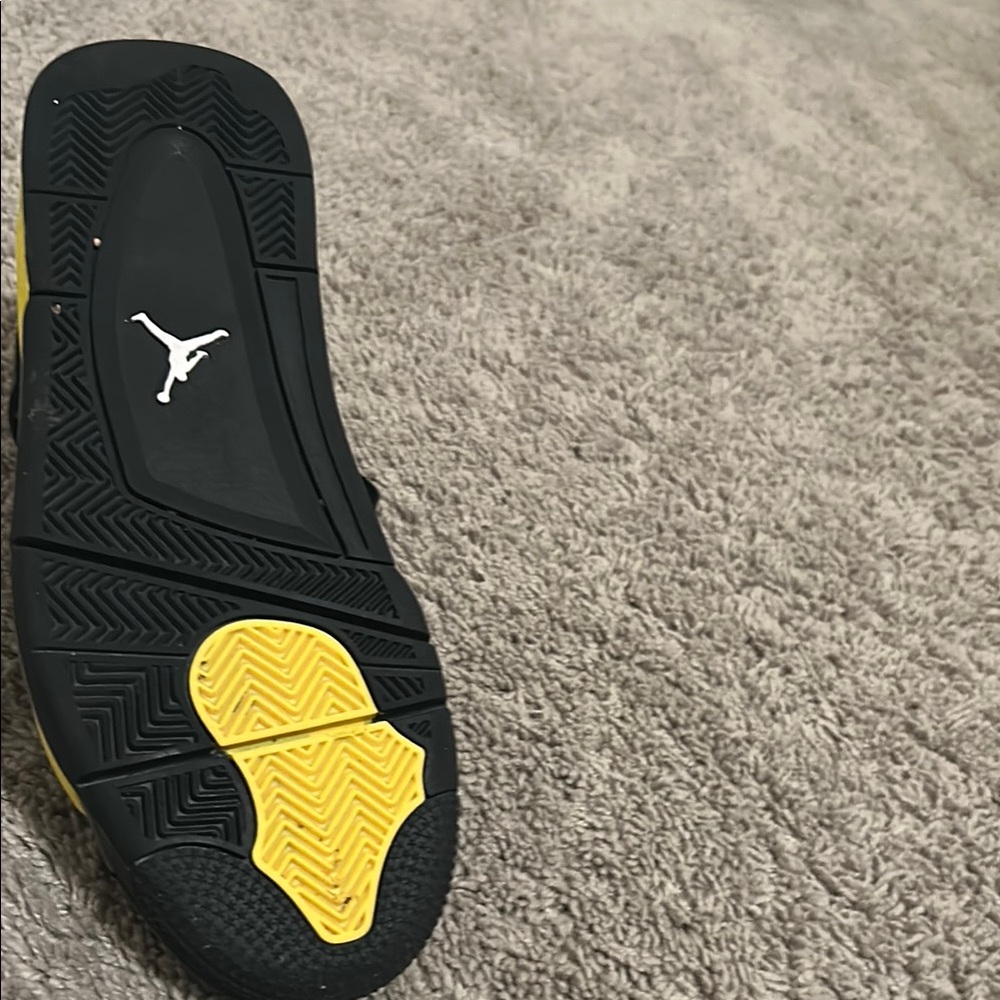 Jordan Men's Black and Yellow Sneakers - Picture 6 of 9